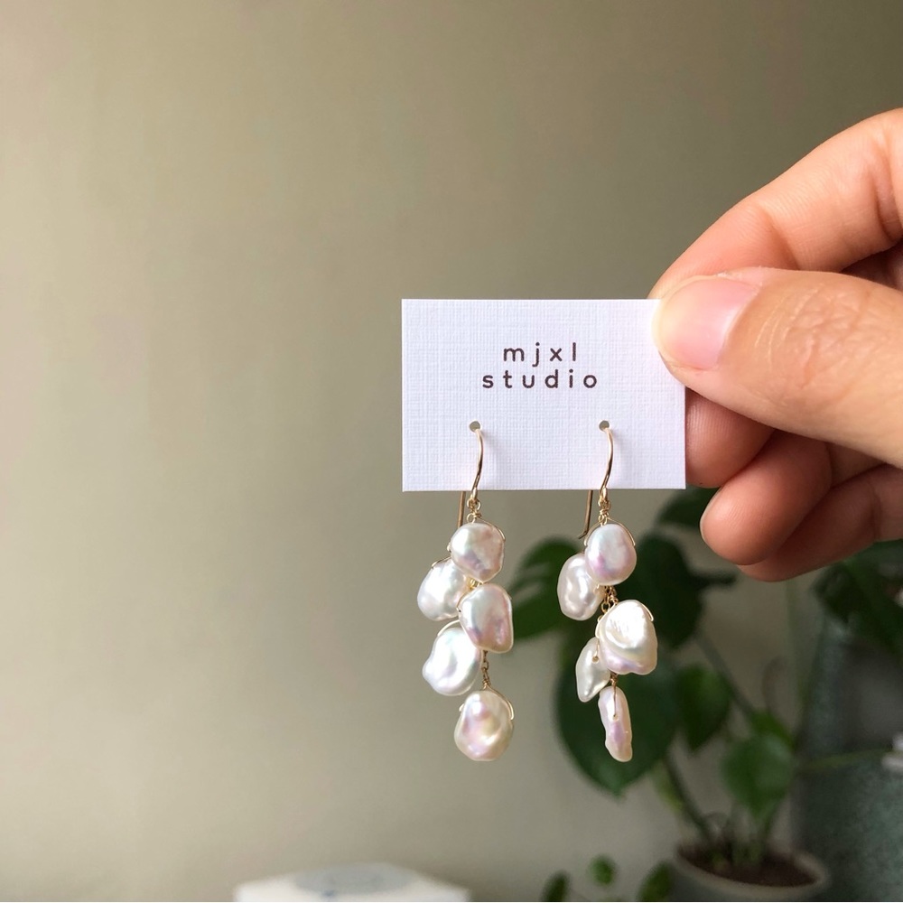 keshi pearl drop earrings